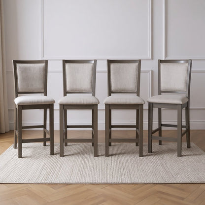 Amy Wood Counter Chair in Gray (Set of 4)