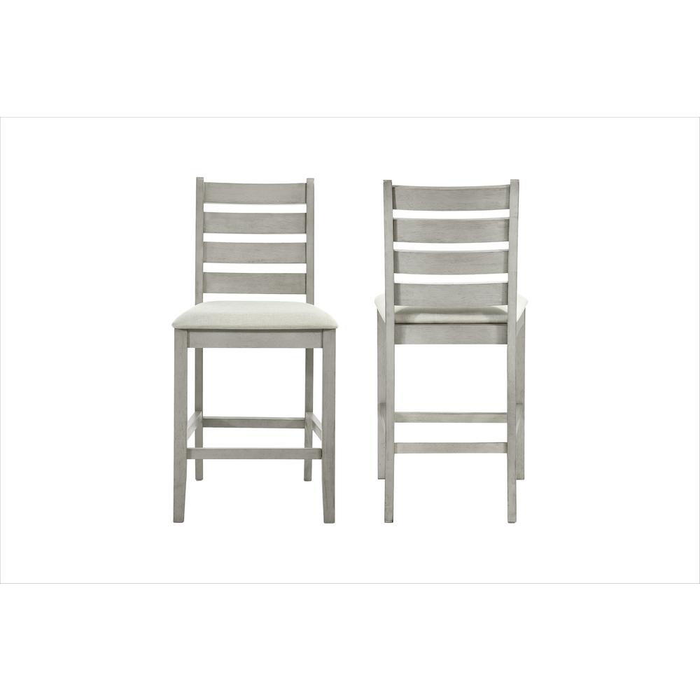 Furniture Pascal Wood Counter Chair in Driftwood (Set of 2)
