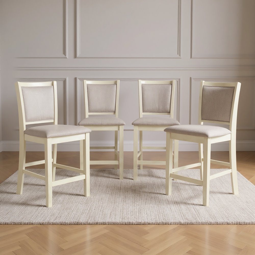 Amy Wood Counter Chair in Bisque (Set of 4)