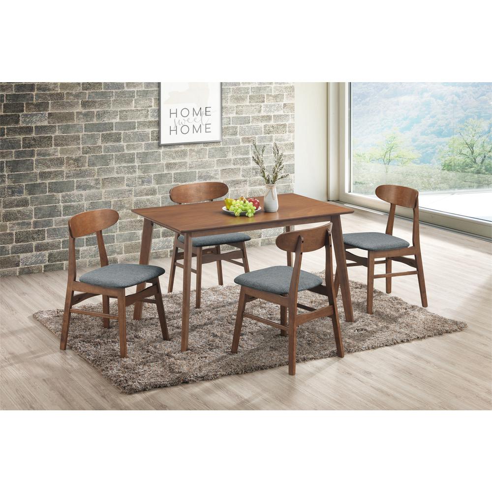 Furniture Morocco 5-Piece Wood Dining Set in Dark Gray