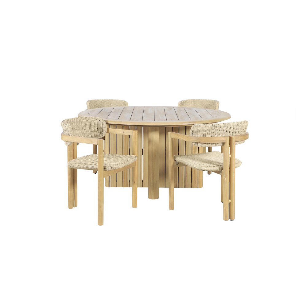 Sedona 5-Piece Wood Outdoor Dining Set in Natural