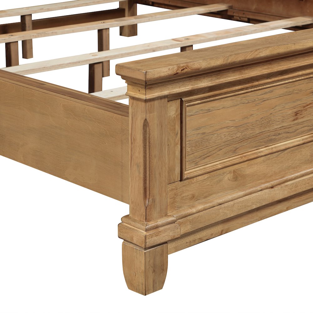 Sunstone Wood King Panel Bed in Honey Brown