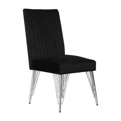 Ava Wood Upholstered Dining Chair in Black (Set of 2)