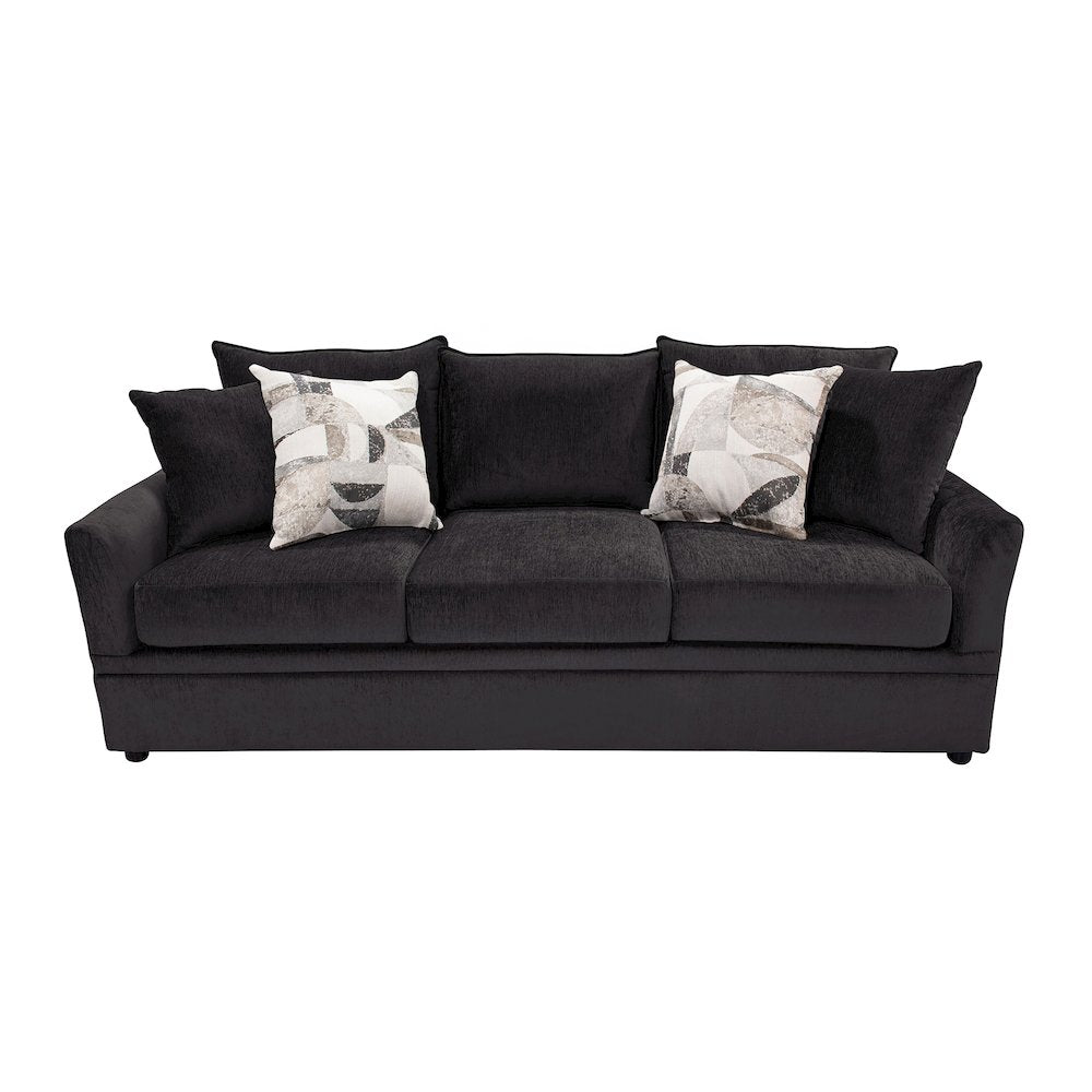 Sylvie Polyester Upholstered Sofa in Dark Gray