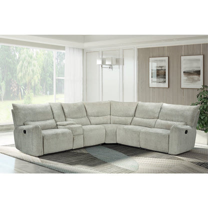 Remsen 3-Piece Polyester Fabric Manual Sectional in Latte