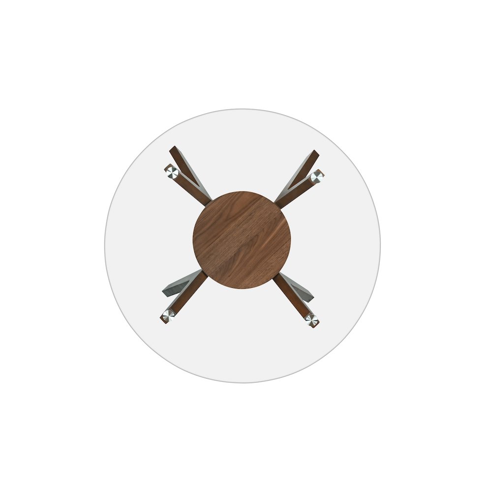 Oscar Wood Counter Table with Glass Top in Walnut