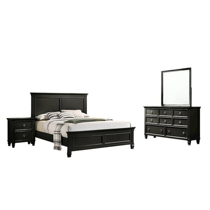 Tamarack 4-Piece Wood Queen Bedroom Set with Nightstand in Black