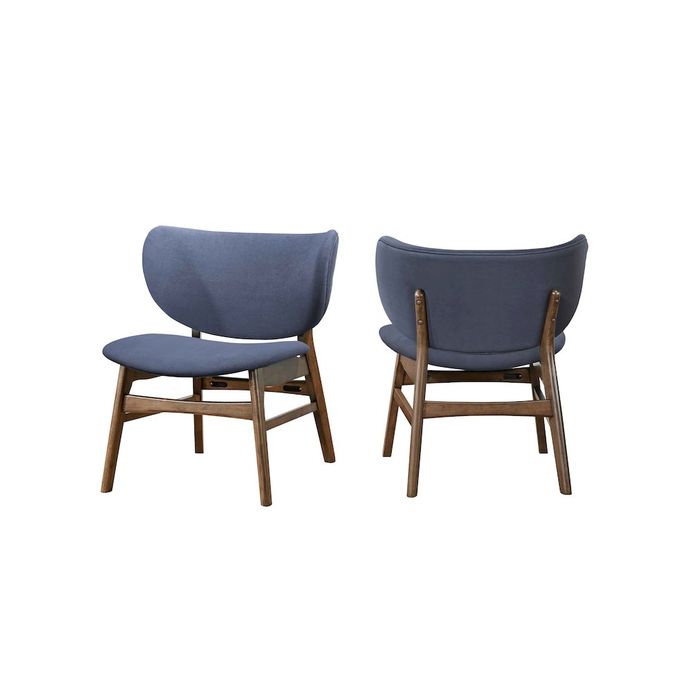 Adler 2-Piece Wood & Fabric Lounge Chair in Blue