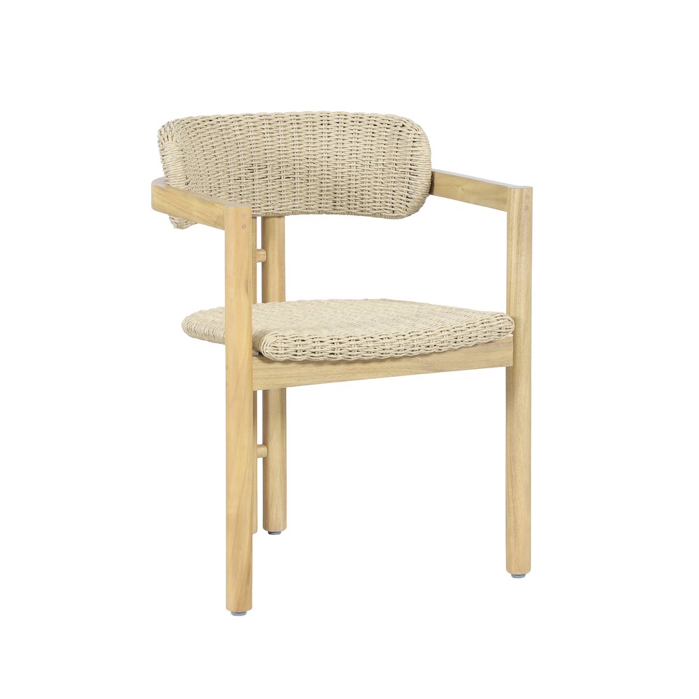 Sedona Wood Patio Dining Chair in Natural (Set of 2)