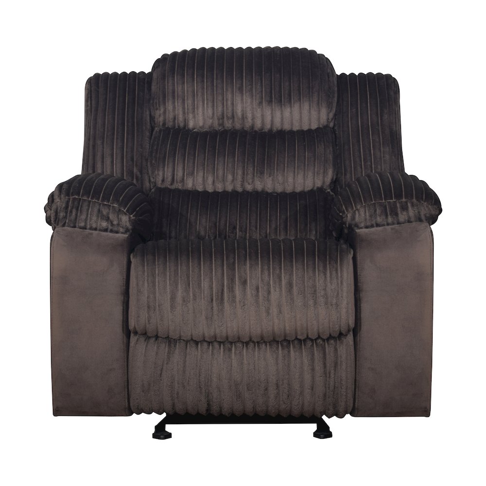 Willow Wood & Fabric Glider Recliner in Brown