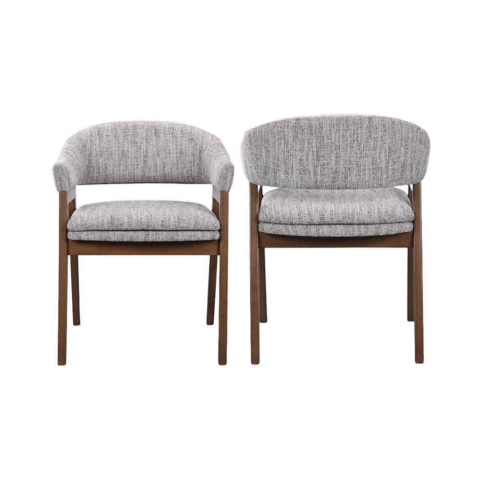 Miller 5-Pc Wood Square Dining Set w Arm Chairs in Walnut