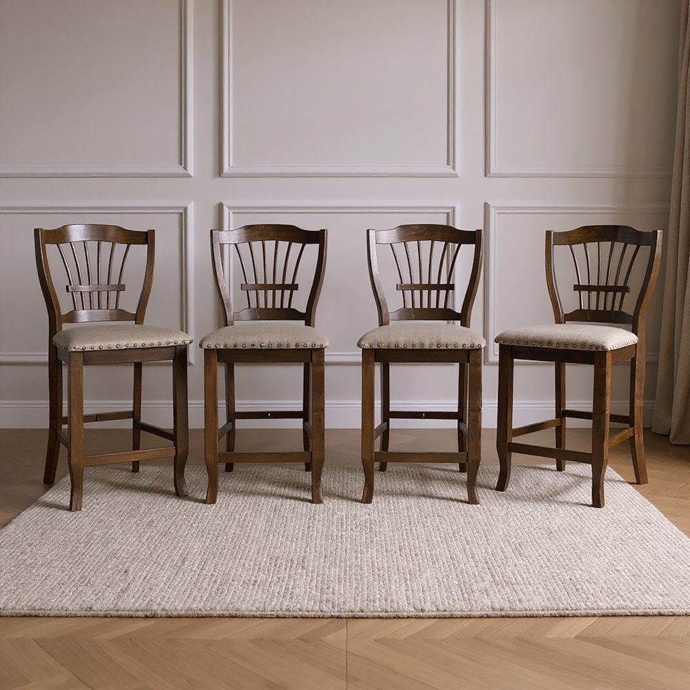 Bixby Wood Counter Chair in Espresso Brown (Set of 4)