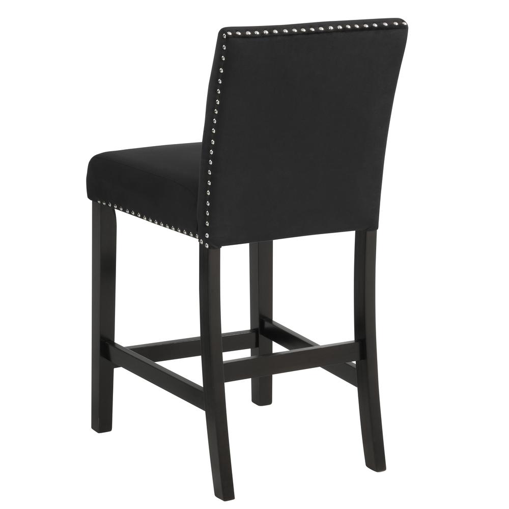 Furniture Celeste 39.5" Wood Counter Chair in Black (Set of 2)