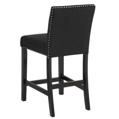 Furniture Celeste 39.5" Wood Counter Chair in Black (Set of 2)