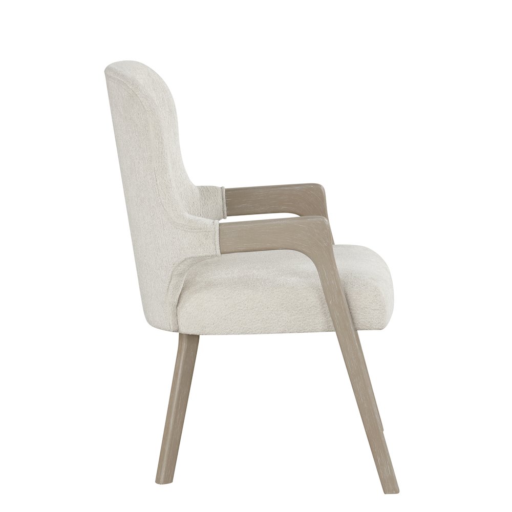 Gwendolyn 5-Pc Wood Round Dining Set w Arm Chairs in Taupe