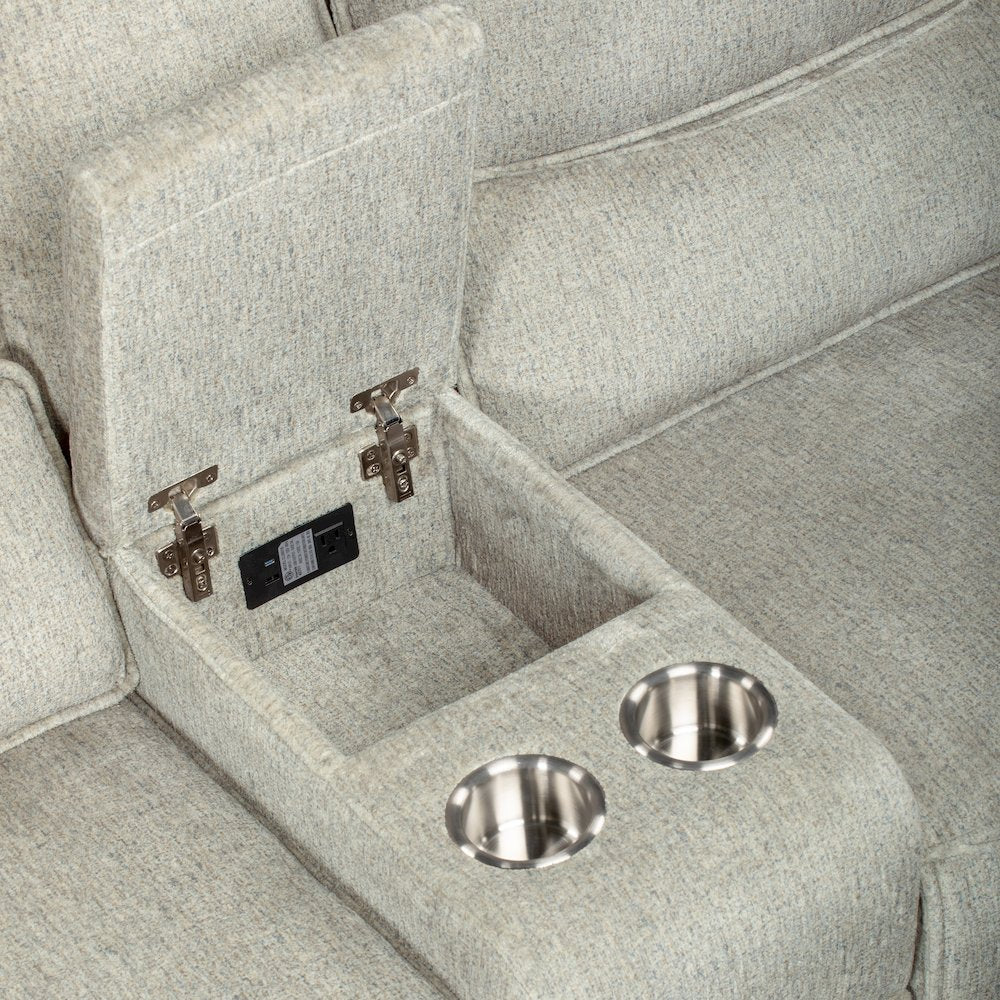 Remsen 3-Piece Polyester Fabric Manual Sectional in Latte