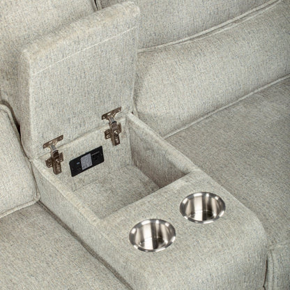 Remsen 3-Piece Polyester Fabric Manual Sectional in Latte