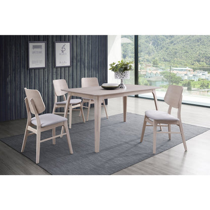 Oscar 5-piece Wood Dining Set, White Ash