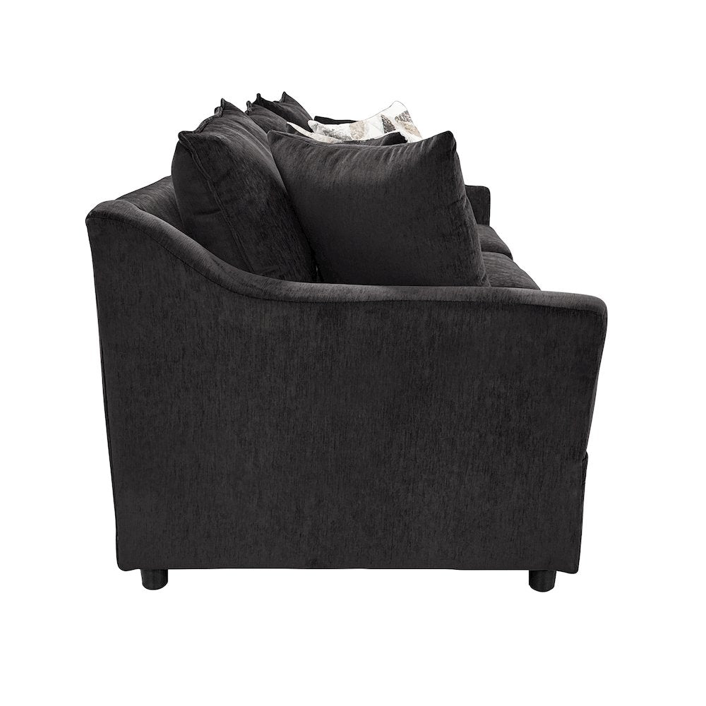 Sylvie Polyester Upholstered Sofa in Dark Gray