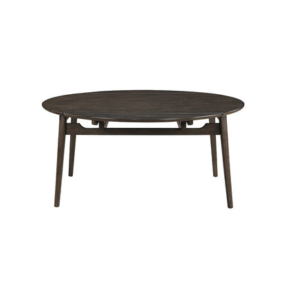 Rex 5-Piece Wood Round Dining Set with Leaf Table, Walnut