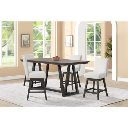 High Line 5-Pc Counter Table Set with Swivel Chairs, White
