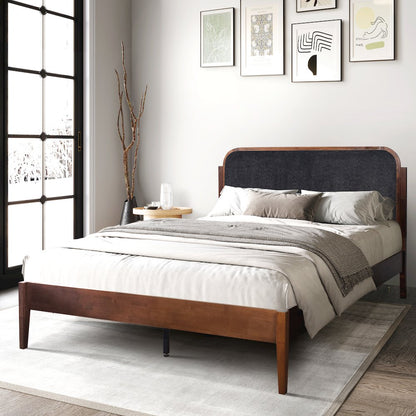 New Classic Furniture Hawthorne Wood Queen Platform Bed in Walnut/Charcoal