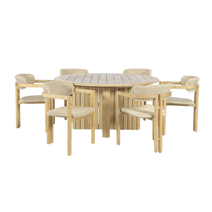 Sedona 7-Piece Wood Outdoor Dining Set in Natural