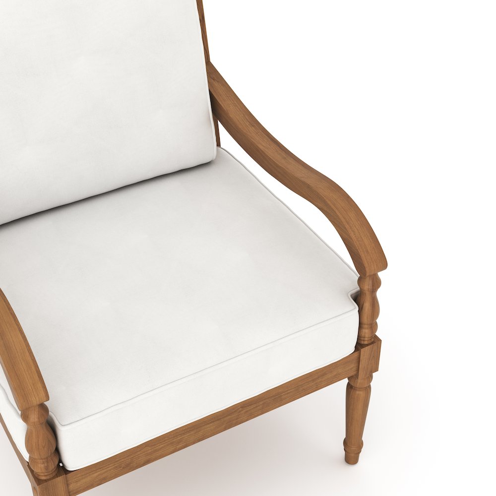 Savannah 3-piece Wood Patio Conversation Set in Natural/White