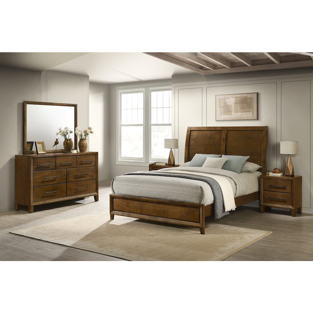Ballard 5-Piece Wood Queen Bedroom Set in Walnut