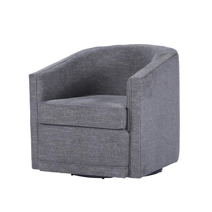 Poppy Dark Gray Polyester Fabric Accent Swivel Arm Chair