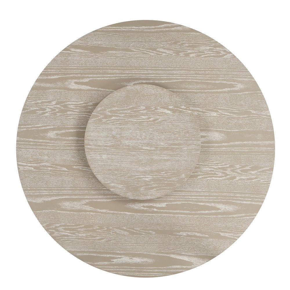 Gwendolyn 5-Pc Wood Round Dining Set w Arm Chairs in Taupe