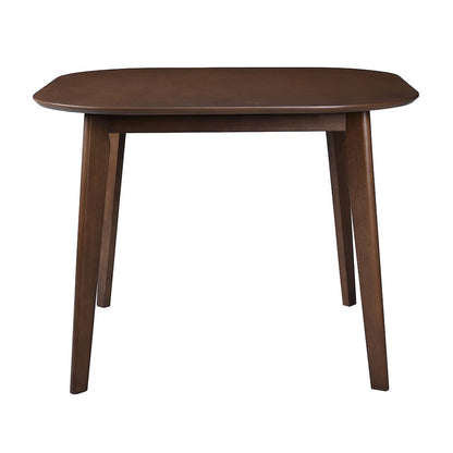 Miller 5-Pc Wood Square Dining Set w Arm Chairs in Walnut