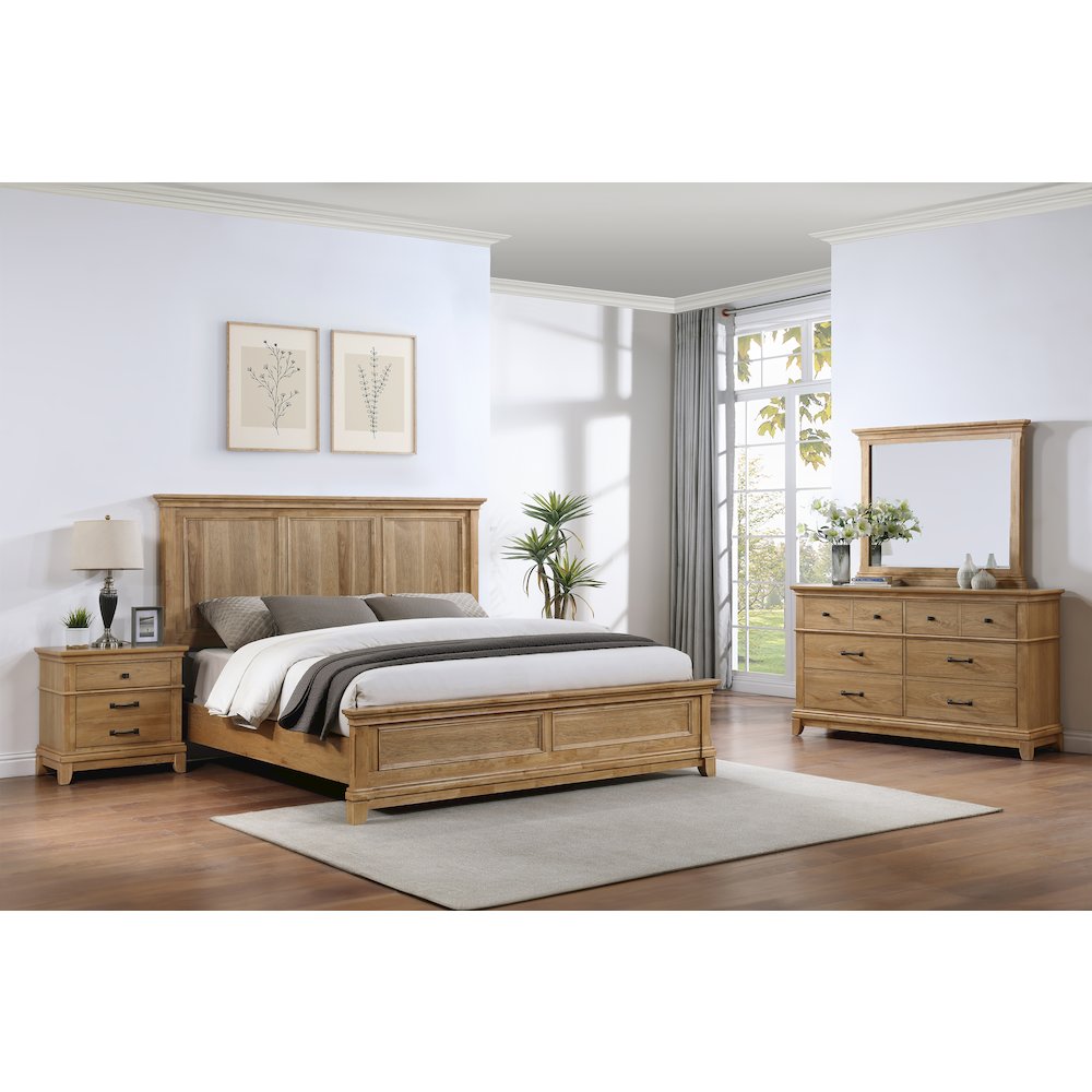 Sunstone 4-Pc Wood King Bedroom Set in Honey