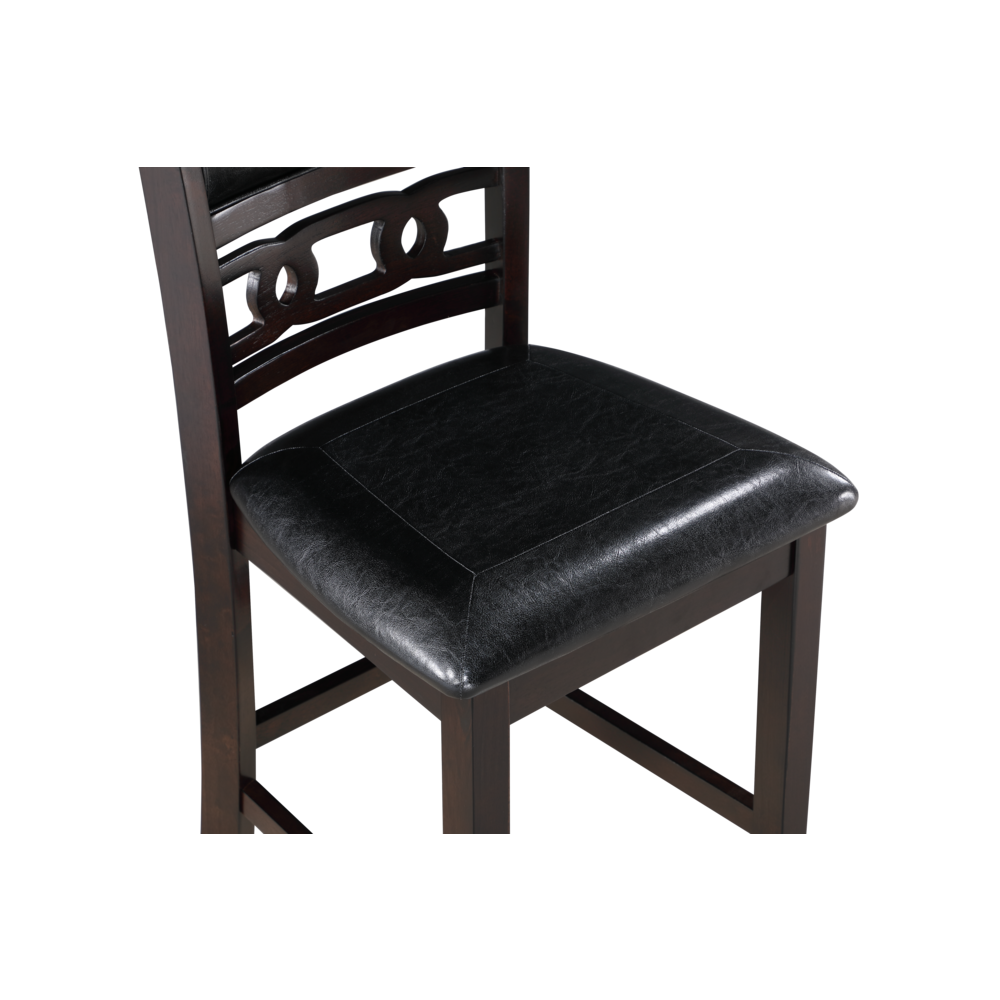 Furniture Gia Solid Wood Counter Chairs in Ebony Black (Set of 2)