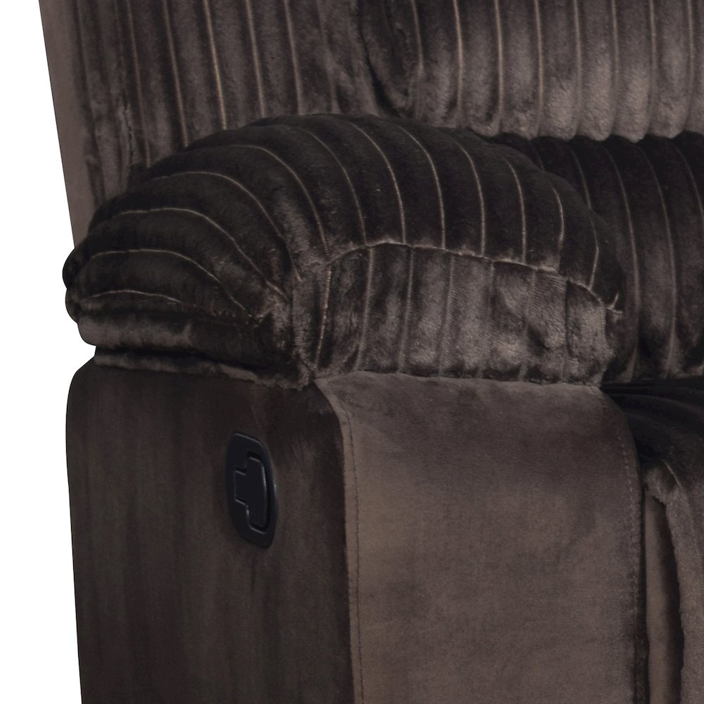 Willow Wood & Fabric Glider Recliner in Brown