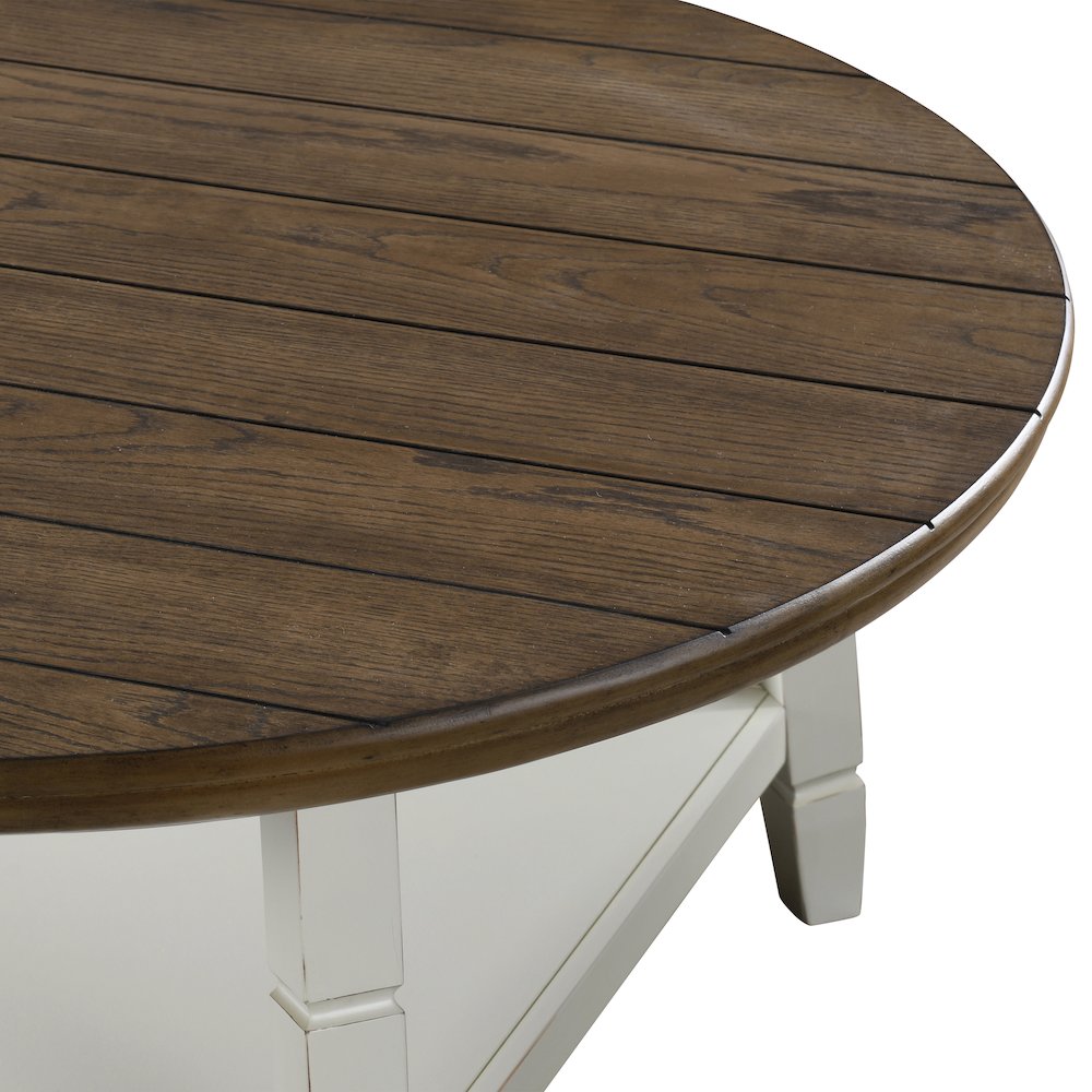 Flaherty 3-Piece Wood Occasional Table Set in Brown/White
