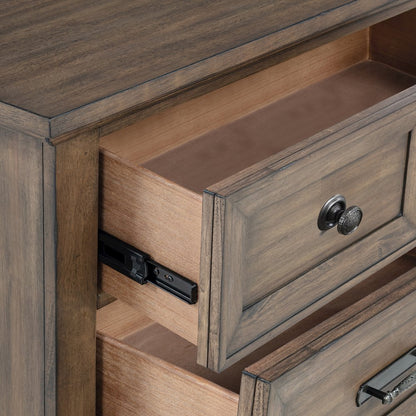 Mariana Wood 5-Drawer Chest, Vintage Mocha