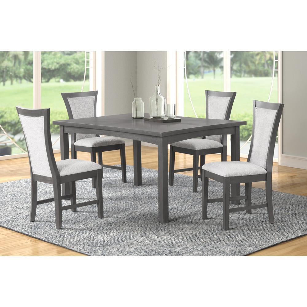 Flair  60" Dining Table & 4 Chairs (5 Pc Set)-Gray