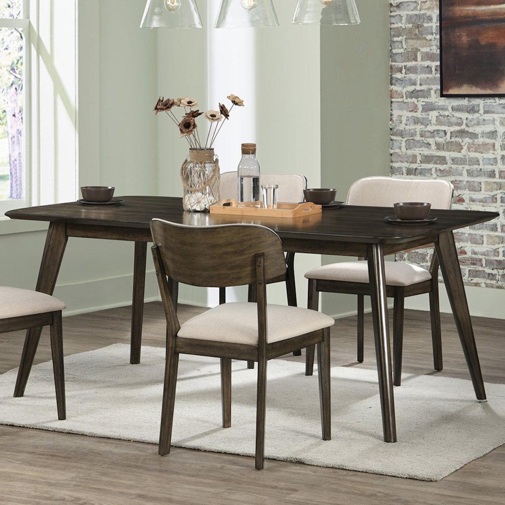 Rex Wood Fixed Top Rectangle Dining Table, Walnut