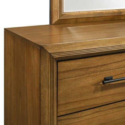 Talcott 2-Piece Wood Dresser and Mirror Set in Honey/Brown