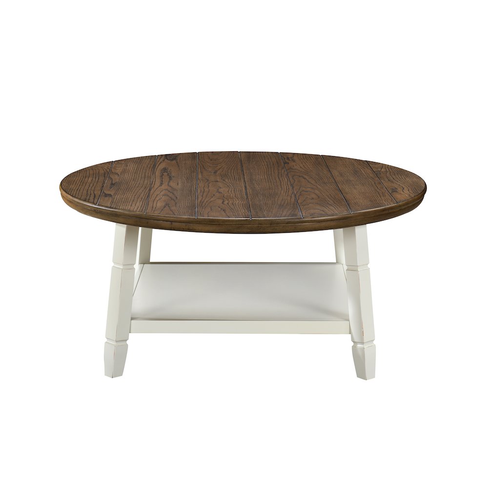 Flaherty 3-Piece Wood Occasional Table Set in Brown/White