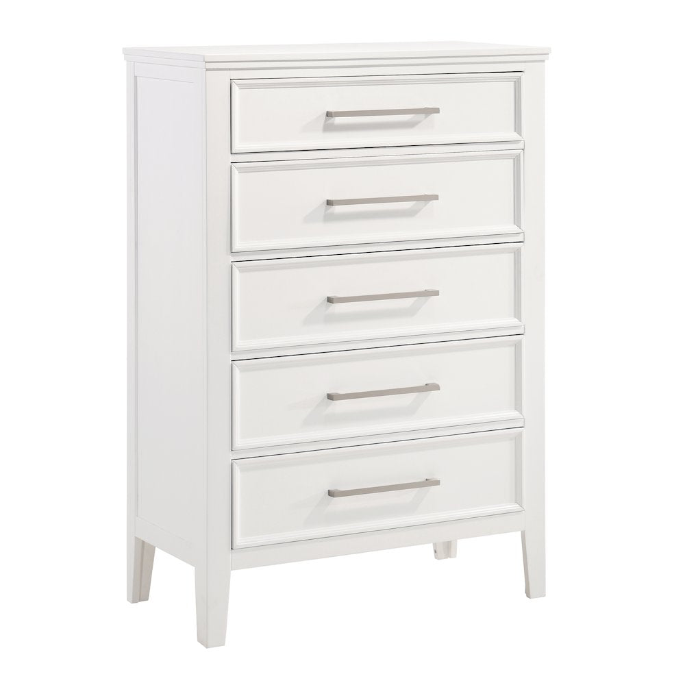 Andover 3-Pc Wood Bedroom Set with Chest in White
