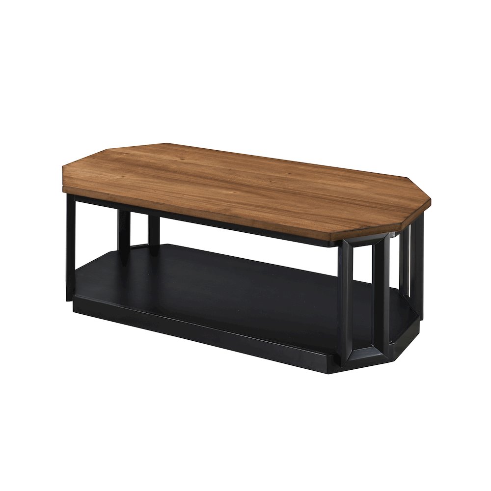 Decker 3-Piece Wood Occasional Table Set in Black/Brown