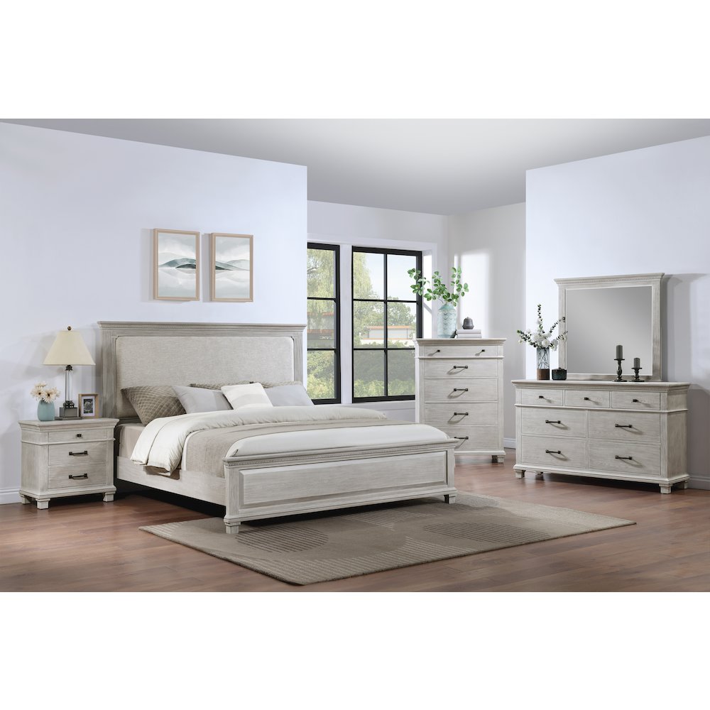 Silver Sands 5Pc Wood King Bedroom Set in Gray
