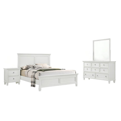Tamarack 4-Piece Wood Cal King Bedroom Set with Nightstand in White