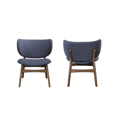 Adler 2-Piece Wood & Fabric Lounge Chair in Blue