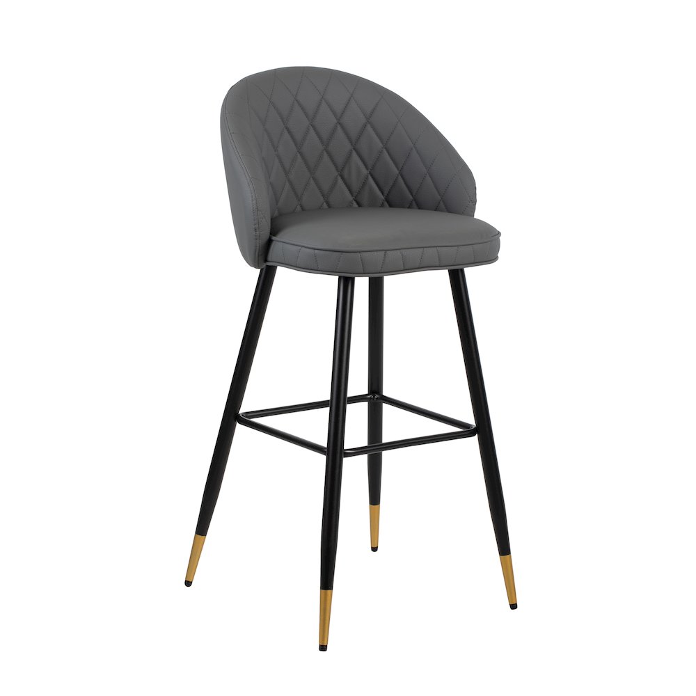 New Classic Furniture Oliver Vegan Leather Bar Chair in Gray (Set of 4)