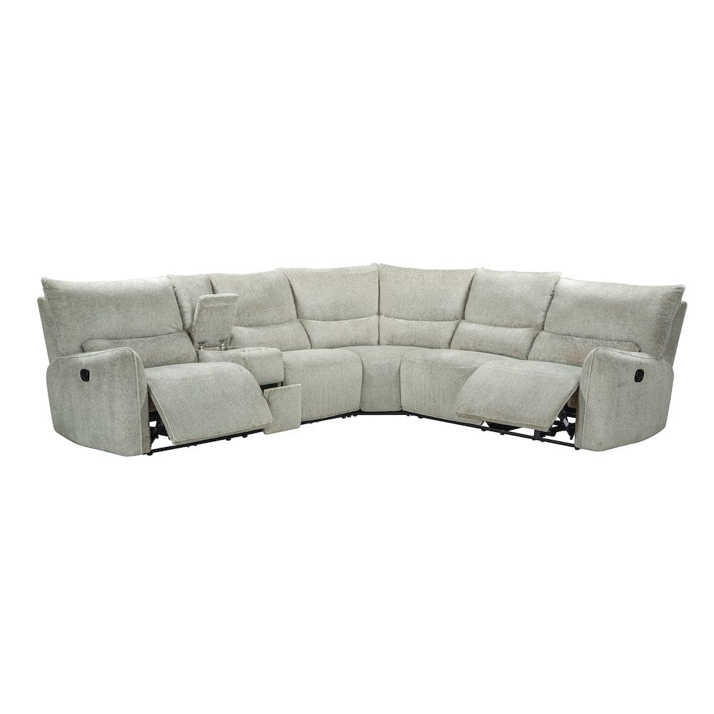 Remsen 3-Piece Polyester Fabric Manual Sectional in Latte