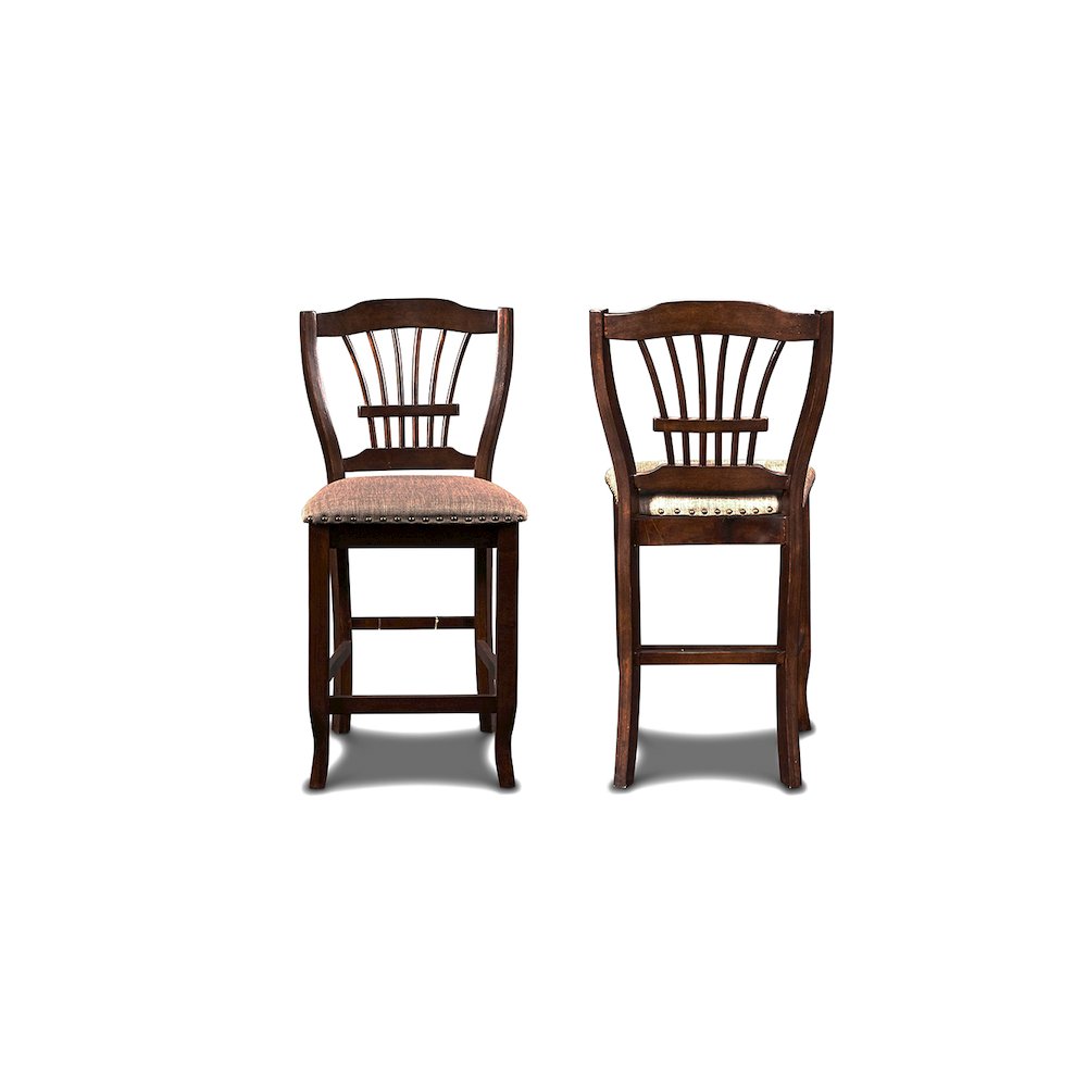 Bixby Wood Counter Chair with Fabric Seat in Espresso (Set of 2)