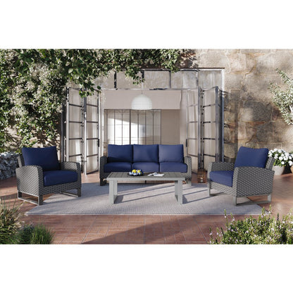Fiji 4 Pc Set-Sofa, 2 Chairs, Coffee Table-Blue